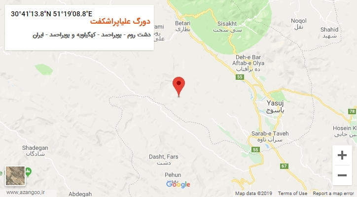 روستای دورگ علیاپراشکفت بر روی نقشه