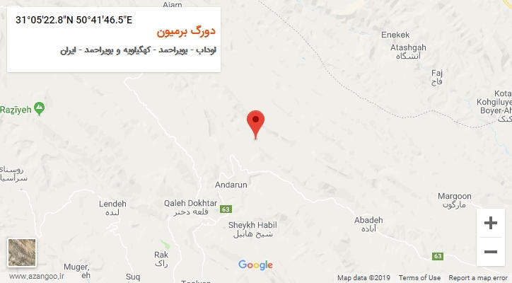 روستای دورگ برمیون بر روی نقشه