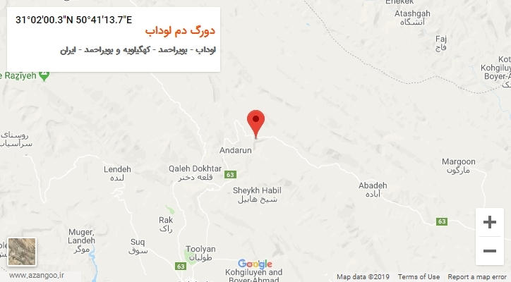 روستای دورگ دم لوداب بر روی نقشه
