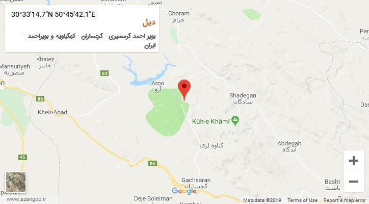 روستای دیل بر روی نقشه