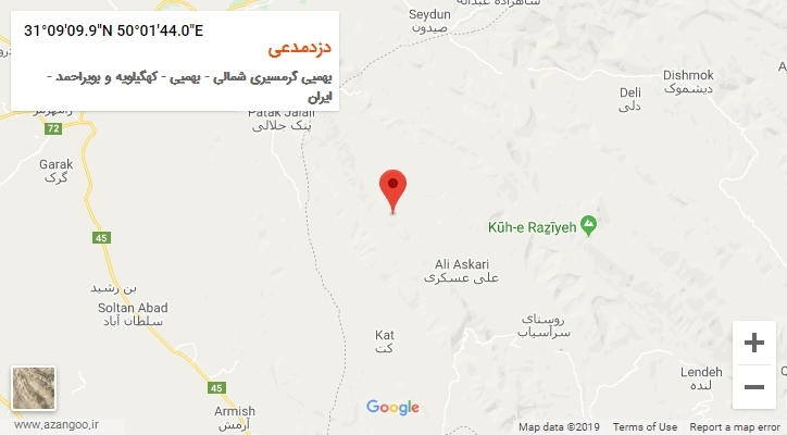 روستای دزدمدعی بر روی نقشه