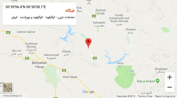 روستای فیلگاه بر روی نقشه