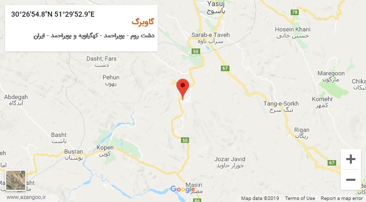 روستای گاوبرگ بر روی نقشه