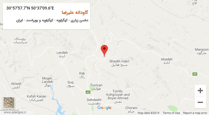 روستای گاودانه علیرضا بر روی نقشه
