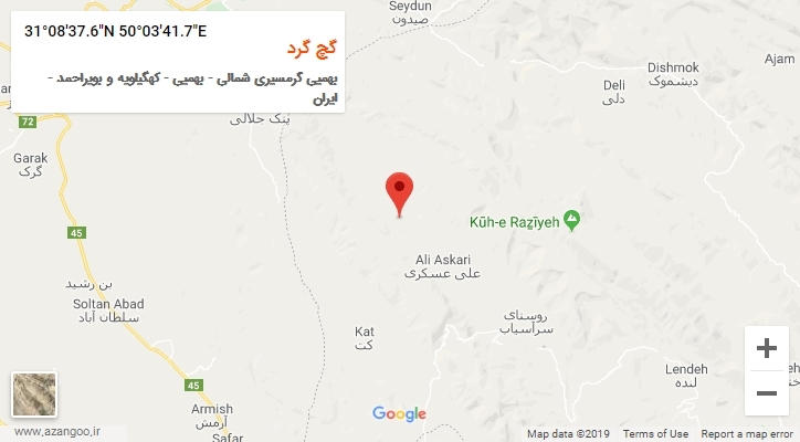 روستای گچ گرد بر روی نقشه