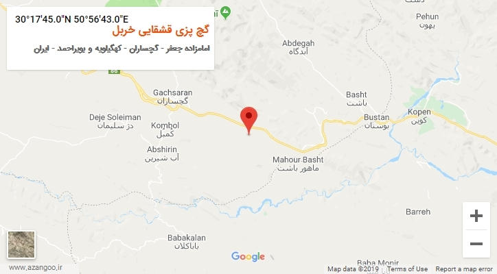 روستای گچ پزی قشقایی خربل بر روی نقشه