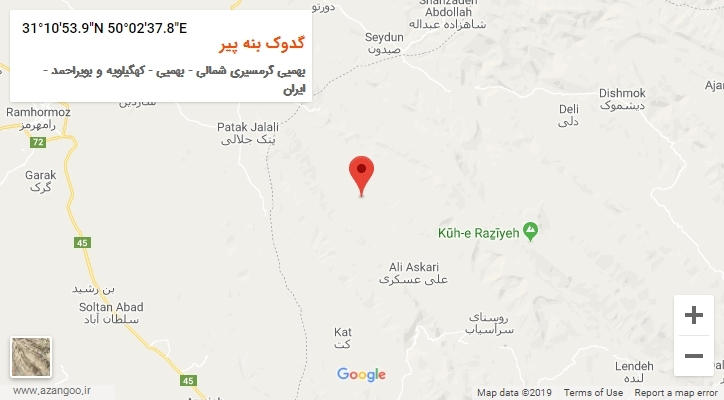 روستای گدوک بنه پیر بر روی نقشه