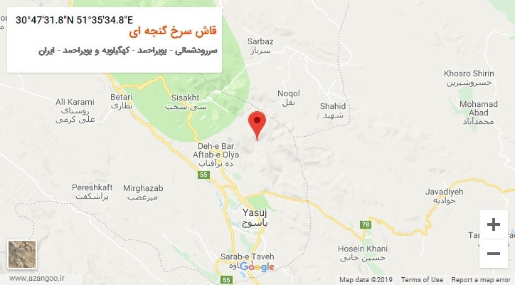 روستای قاش سرخ گنجه ای بر روی نقشه