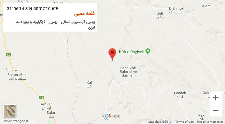 روستای قلعه ممبی بر روی نقشه