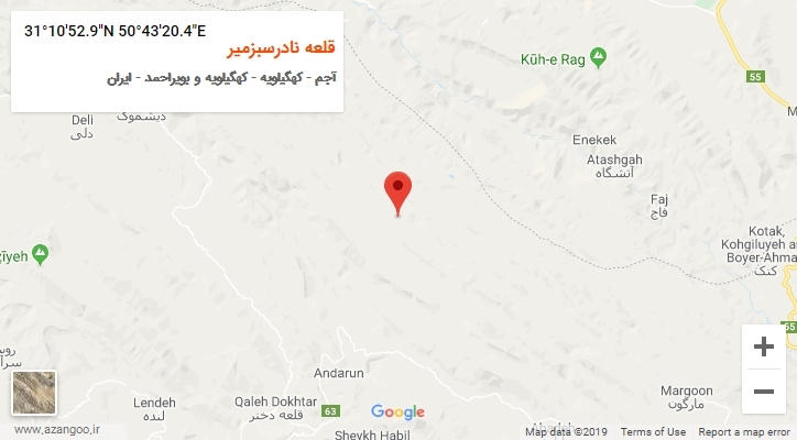 روستای قلعه نادرسبزمیر بر روی نقشه