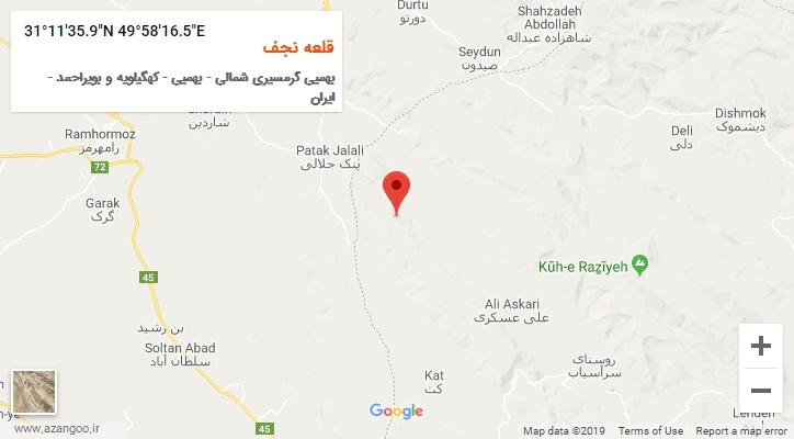 روستای قلعه نجف بر روی نقشه
