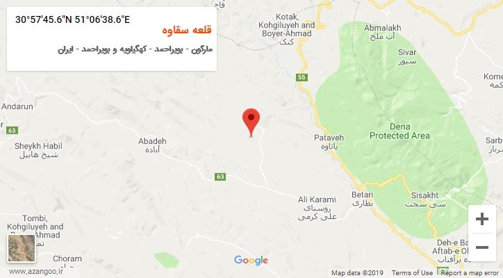 روستای قلعه سقاوه بر روی نقشه