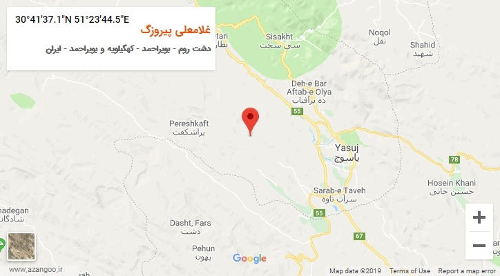 روستای غلامعلی پیروزگ بر روی نقشه