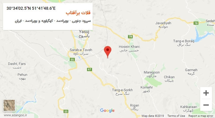 روستای قلات برآفتاب بر روی نقشه
