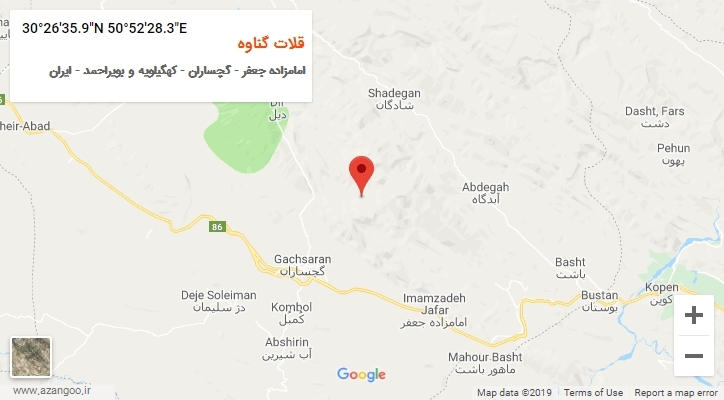 روستای قلات گناوه بر روی نقشه