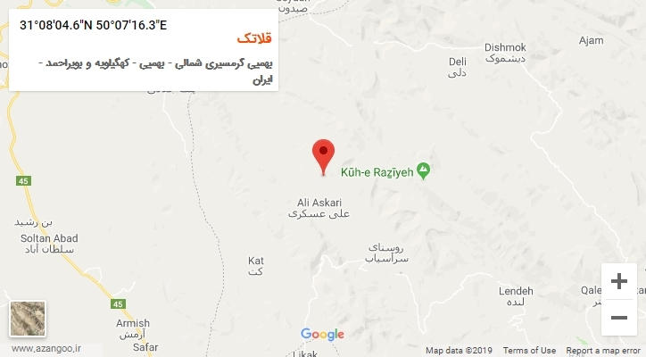 روستای قلاتک بر روی نقشه