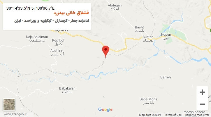 روستای قشلاق خانی بیدزرد بر روی نقشه