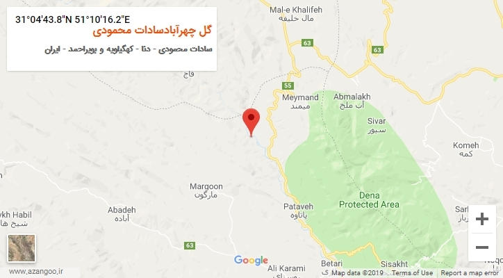 روستای گل چهرآبادسادات محمودی بر روی نقشه