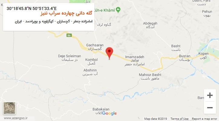 روستای گله دانی چهارده سرآب ننیز بر روی نقشه