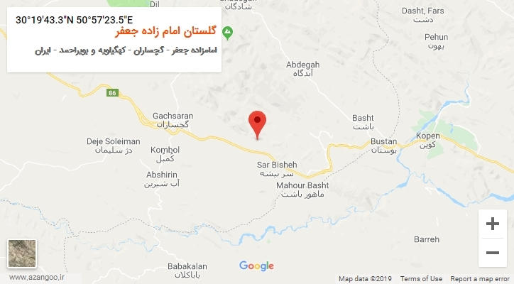 روستای گلستان امام زاده جعفر بر روی نقشه