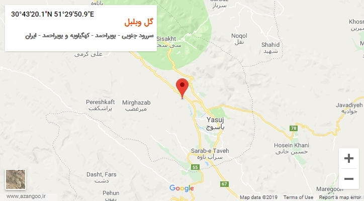 روستای گل وبلبل بر روی نقشه