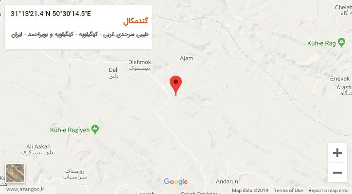روستای گندمکال بر روی نقشه