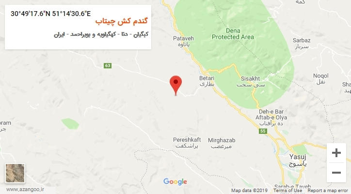 روستای گندم کش چیتاب بر روی نقشه