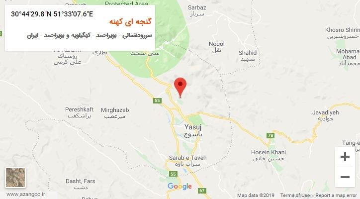 روستای گنجه ای کهنه بر روی نقشه