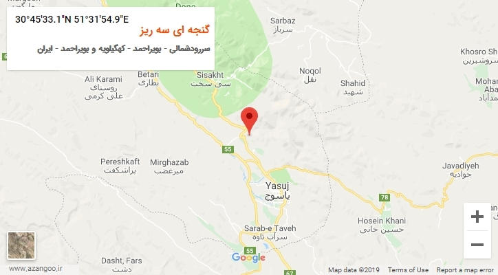 روستای گنجه ای سه ریز بر روی نقشه