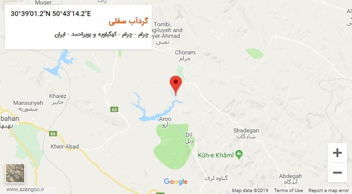 روستای گردآب سفلی بر روی نقشه