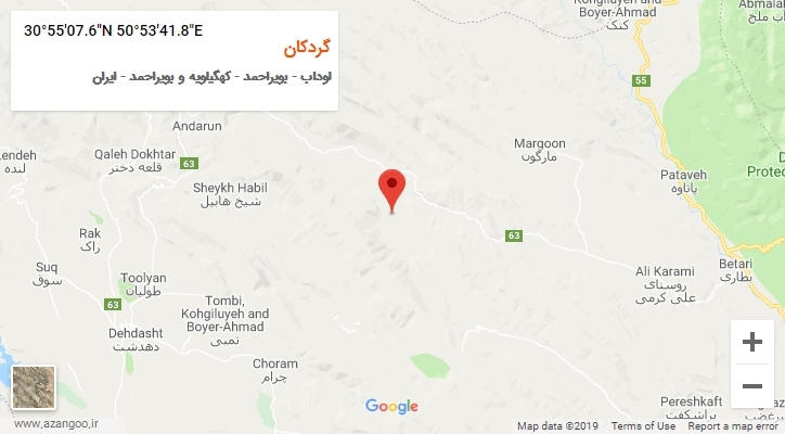 روستای گردکان بر روی نقشه
