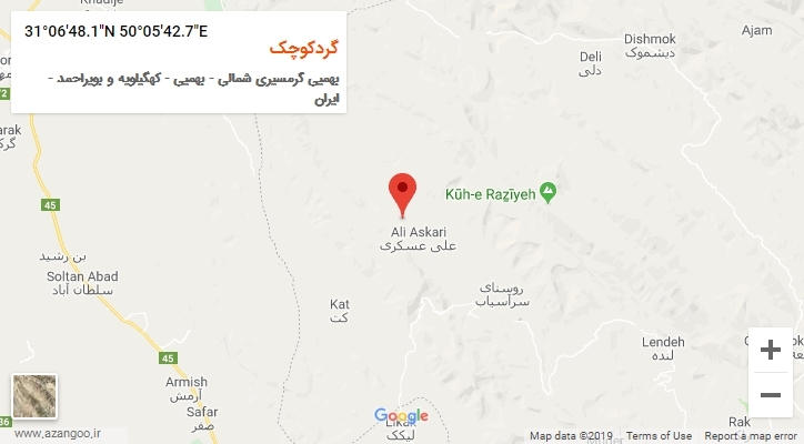 روستای گردکوچک بر روی نقشه