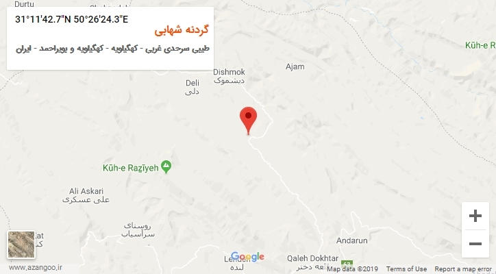 روستای گردنه شهابی بر روی نقشه