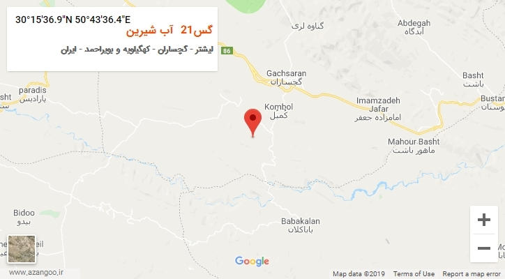 روستای گس21 آب شیرین بر روی نقشه