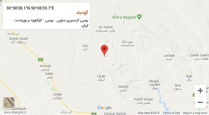 روستای گودبند بر روی نقشه