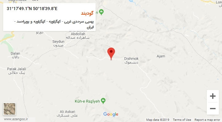 روستای گودبند بر روی نقشه