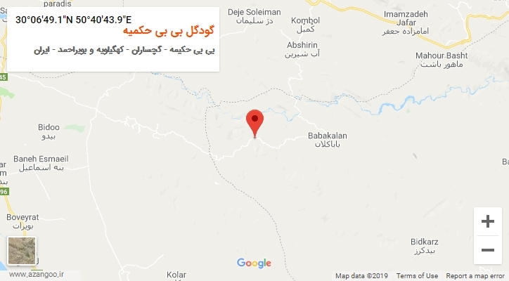 روستای گودگل بی بی حکمیه بر روی نقشه