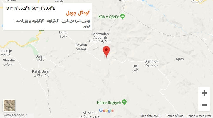 روستای گودگل چویل بر روی نقشه