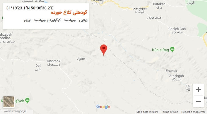روستای گودهلی کلاغ خورده بر روی نقشه