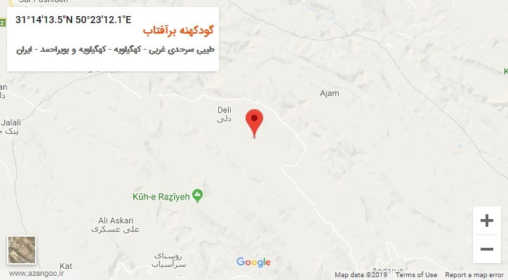 روستای گودکهنه برآفتاب بر روی نقشه