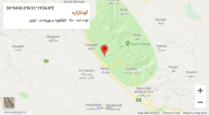 روستای گودنارکره بر روی نقشه