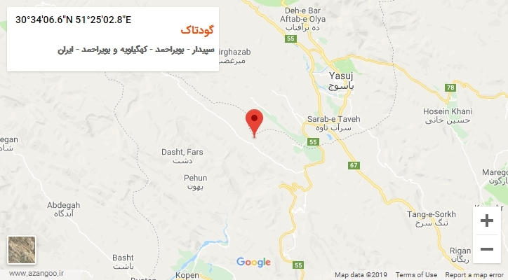 روستای گودتاک بر روی نقشه
