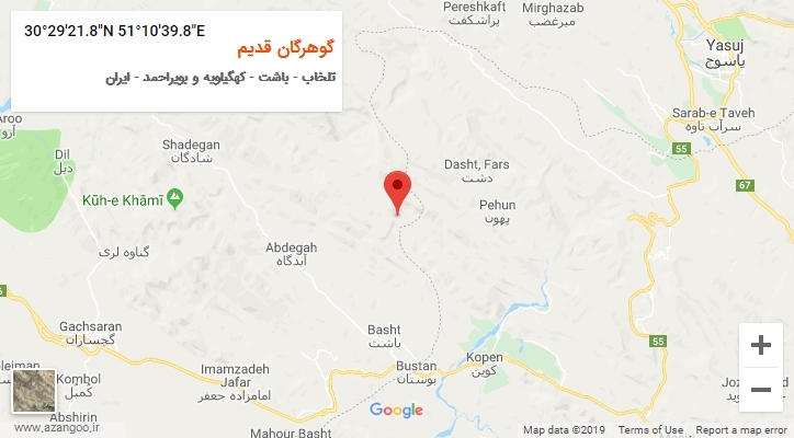 روستای گوهرگان قدیم بر روی نقشه
