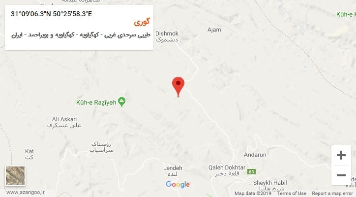 روستای گوری بر روی نقشه