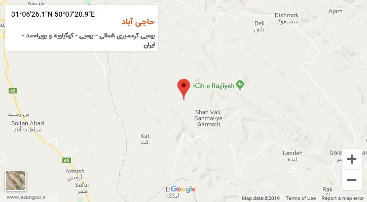 روستای حاجی آباد بر روی نقشه