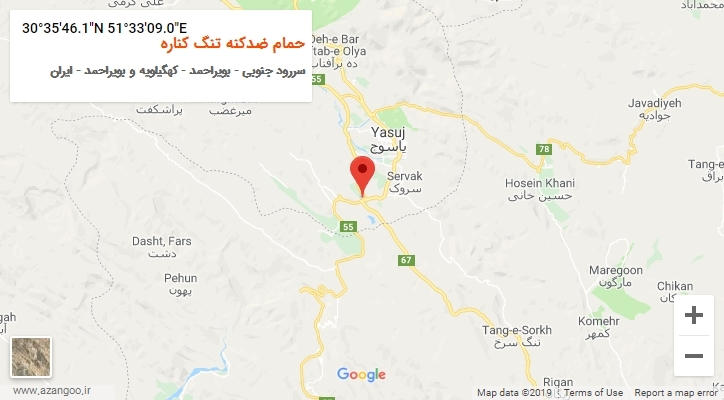 روستای حمام ضدکنه تنگ کناره بر روی نقشه