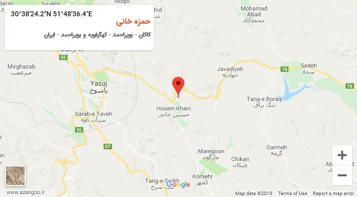 روستای حمزه خانی بر روی نقشه