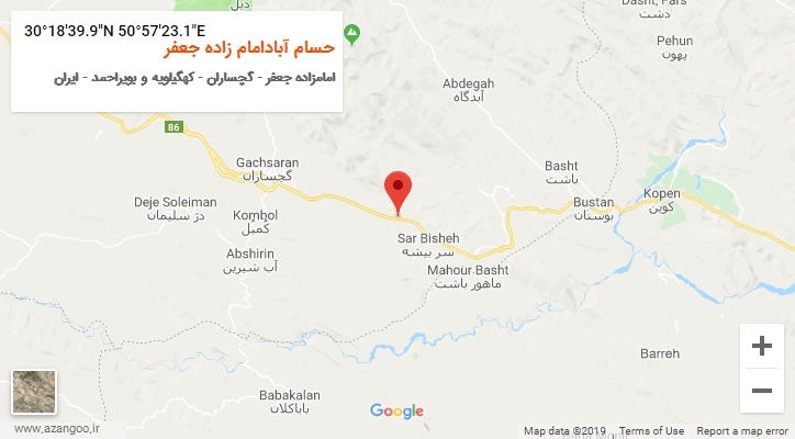 روستای حسام آبادامام زاده جعفر بر روی نقشه