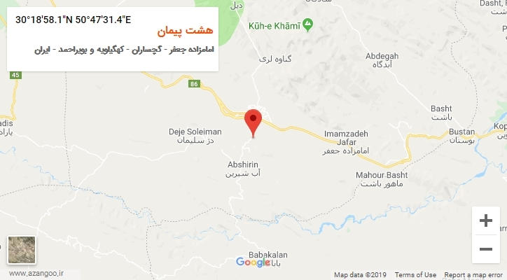 روستای هشت پیمان بر روی نقشه