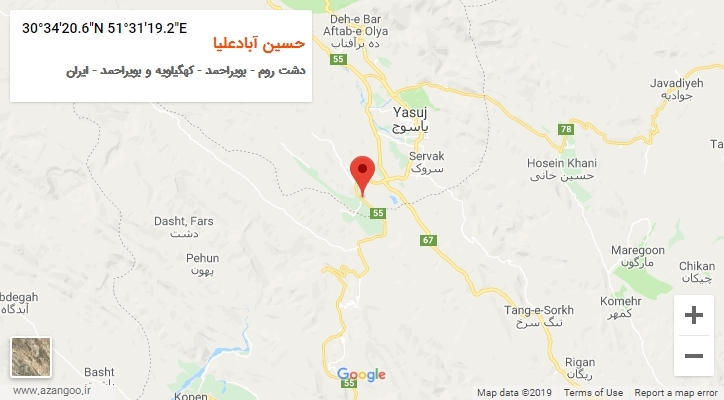 روستای حسین آبادعلیا بر روی نقشه
